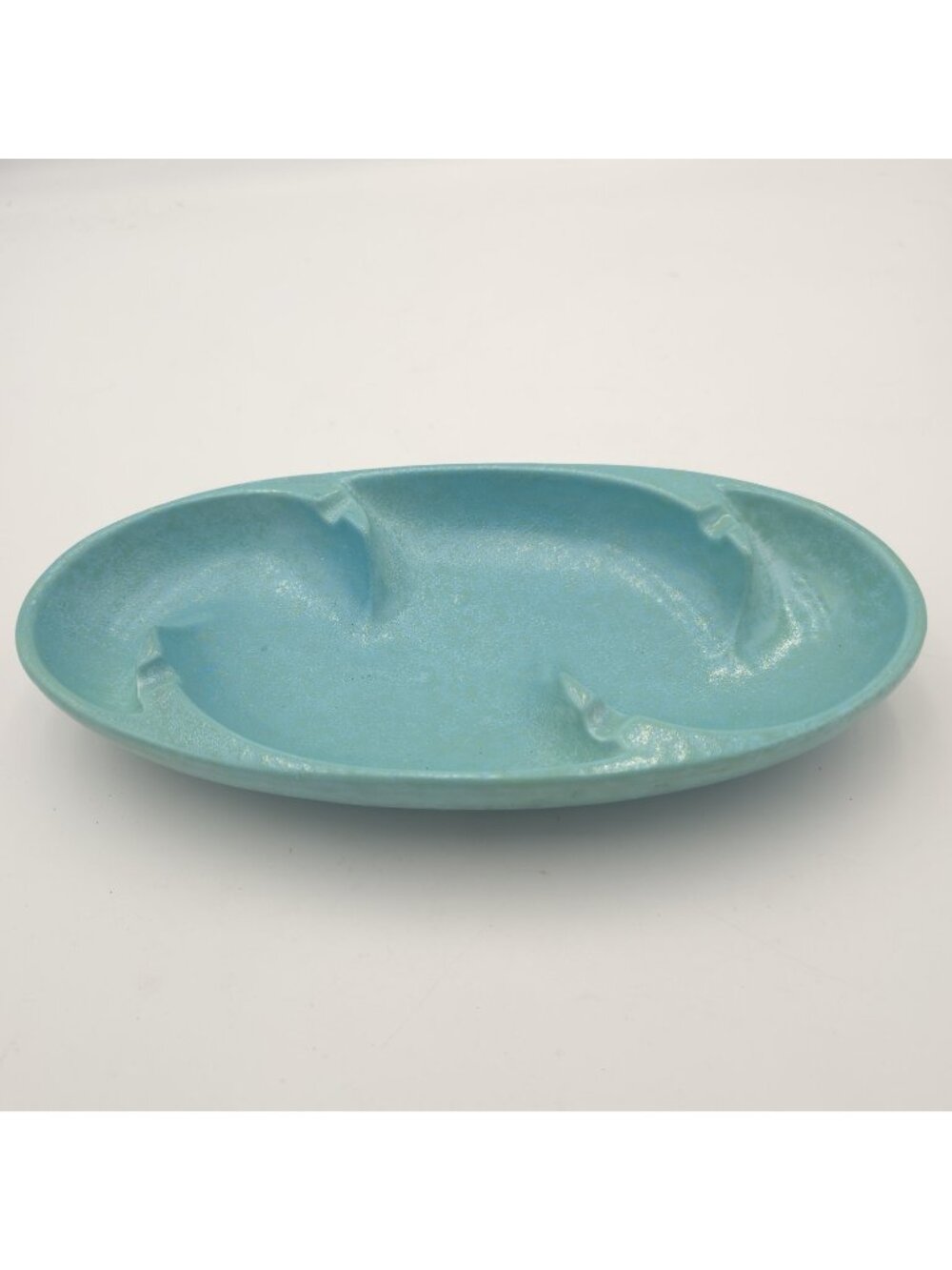 Vintage Royal Haeger Turquoise Divided Ashtray 186-S USA Mid Century Modern